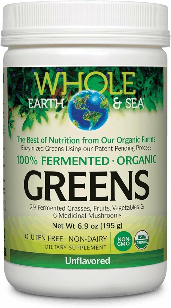 Natural Factors Organic Greens - Antioxidant Support Supplement Aids Immune Health - Green Drink Mix with Fruits, Vegetables & Herbs - Unflavored, 6.9 oz