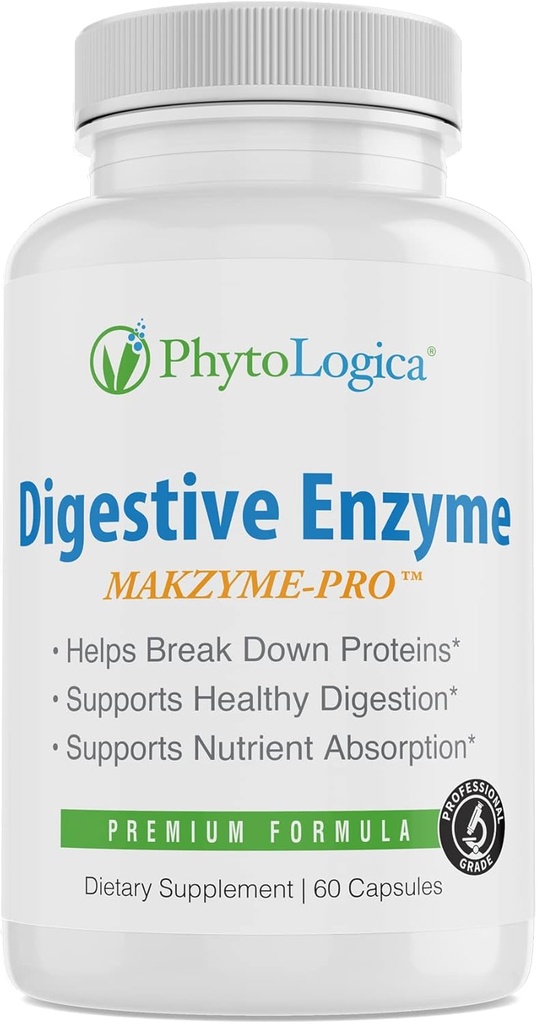 Digestive Enzymes, with Makzyme-Pro, Enzyme and Probiotic Supplement, Supports Healthy Digestion, Enhance Nutrition Absorption, Non-GMO, Gluten-Free, Vegan, Natural, 60 Capsules