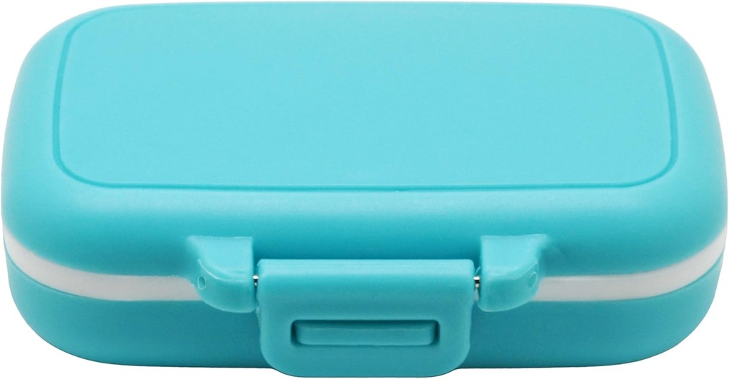 Small Pill Box Supplement Case for Pocket or Purse - 3 Removable Compartments Travel Medication Carry Case - Daily Vitamin Organizer Box (Blue)