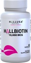 Hallusa Natural Biotin Capsules 10,000 mcg Healthy Hair, Skin & Nails - Pastillas para la caída del Cabello - Crecimiento del Cabello – Crecimiento de la Barba - Alopecia y calvicie - 60 Capsules
