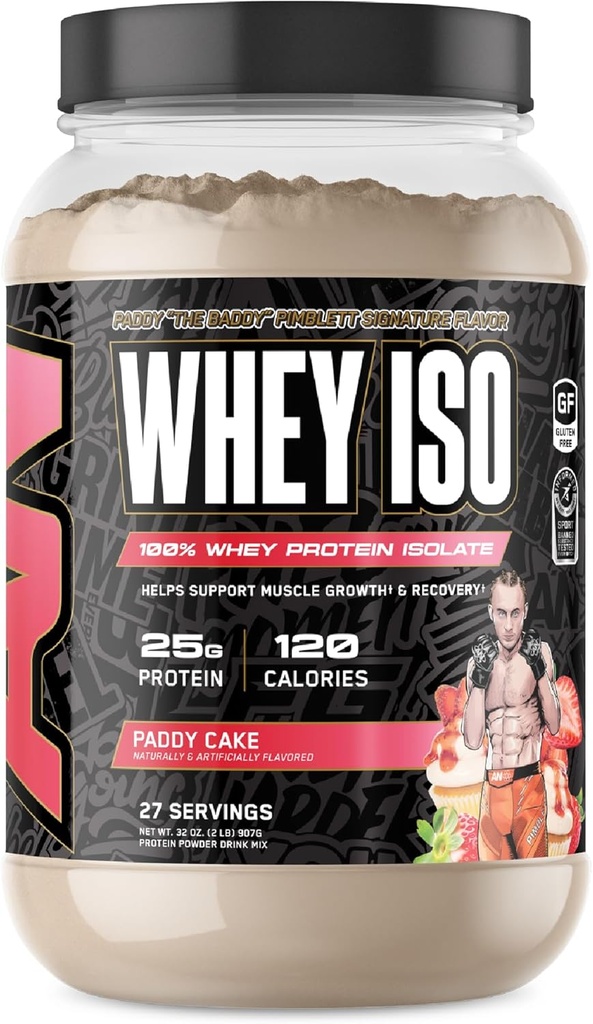 All Black Everything 25g Whey Protein Powder | Paddy Strawberry Shortcake | 27 Servings | Whey Protein Isolate | Low Carbs & Low Sugar | MCTs
