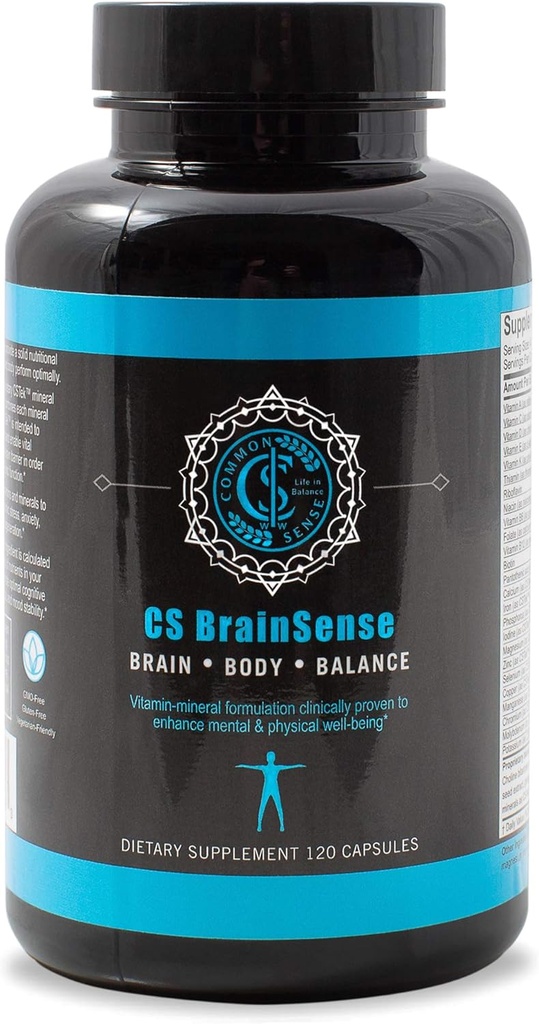 BrainSense Mood Stabilizer & Brain Supplement - Enhance Mood, Mental Clarity, Neuro Booster & Cellular Health - Nootropic Supplements & Micronutrients for Brain Fog by CommonSenseWW, 120 Capsules