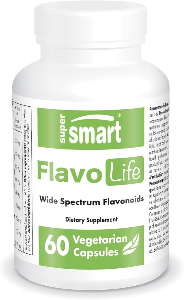 Supersmart FlavoLife (Flavonoid Complex Supplement) - with Luteolin, Myricetin, Fisetin, Rutin, Quercetin, EGCG, Apigenin, Hesperidin | Non-GMO & Gluten Free - 60 Vegetarian Capsules