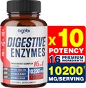 agobi 10200Mg Digestive Enzymes with Prebiotic for Digestion, Immune & Body Support - 16in1 with Apple Pectin, Ginger Root, Prebiotic System & More - 120 Capsules for 2 Months