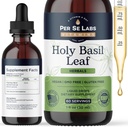 Organic Holy Basil Leaf Liquid Drops 2 Months Supply - Immune Support, Brain & Focus Booster, Adaptogen