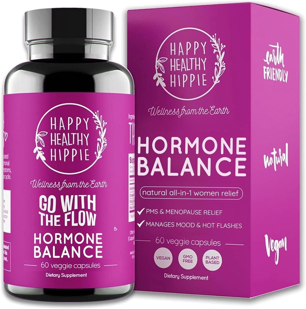 Hormone Balance for Women – PMS Support Supplement, Menopause & Perimenopause | Bloating Relief, Menstrual Cramp, Mood, PMDD | Chasteberry Supplements, Black Cohosh, Dong Quai | Vegan, Non-GMO, 60 Ct