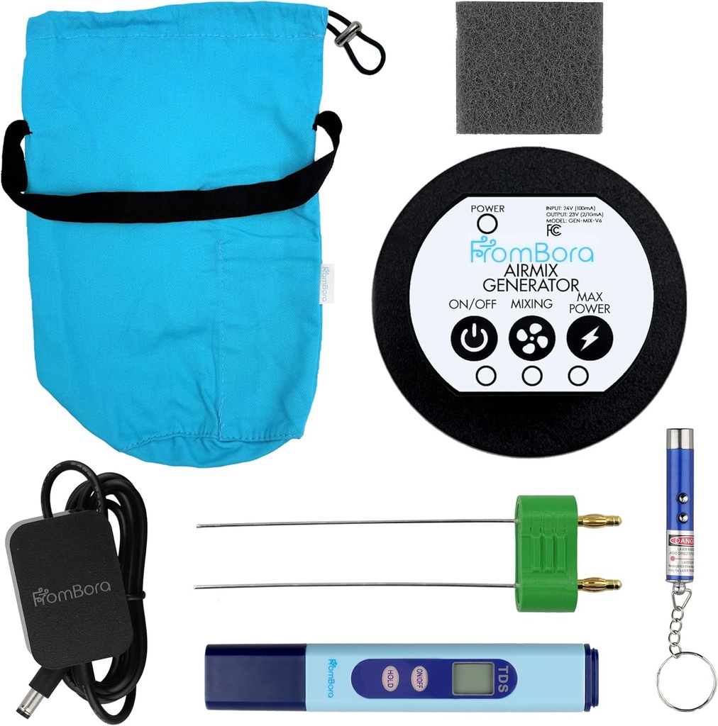 Colloidal Silver Generator Kit – 99.99% (Ag) Rods, TDS Meter Colloidal Silver Machine, Impure Water Indicator, Water Ionizer Machine for Home, Travel Bag, AirMix