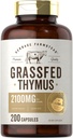 Carlyle Grass Fed Beef Thymus Bovine Supplement | 2100mg | 200 Capsules | Pasture Raised, Non-GMO, Gluten Free | by Herbage Farmstead