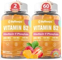 Vitamin B2 Gummies | Riboflavin 400mg for Adults and Kids | with Magnesium & CoQ10 for Energy & Migraine Relief | Sugar Free B2 Vitamin VIT B | Non GMO, Vegan, 120 Counts