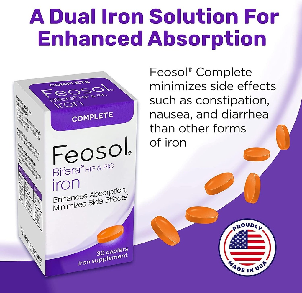Feosol Bifera Iron Caplets Complete 30 ea by Feosol