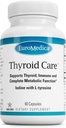 EuroMedica Thyroid Care - Immune Health & Energy Support Formula - Nutritional Supplement with Iodine for Thyroid Health Support - Wellness Supplement with L-Tyrosine - 60 Capsules