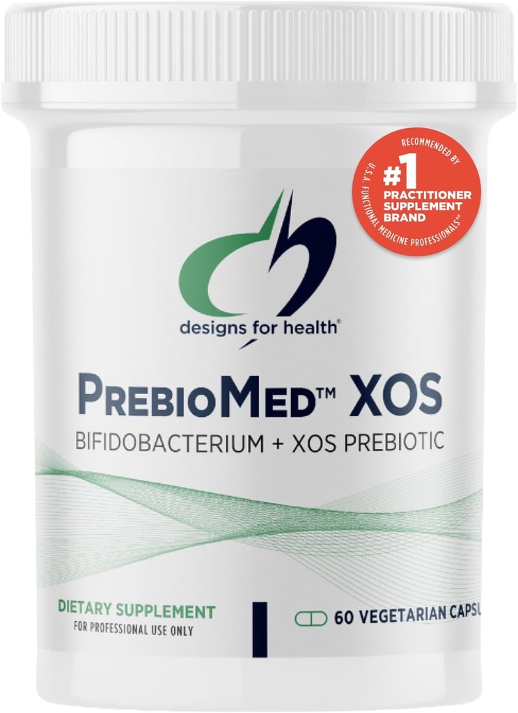 Designs for Health PrebioMed XOS - Prebiotic + Probiotic Blend with 10 Billion CFU Bifidobacteria - Adult Probiotic Supplement to Support Digestion + Healthy Gut (60 Capsules)
