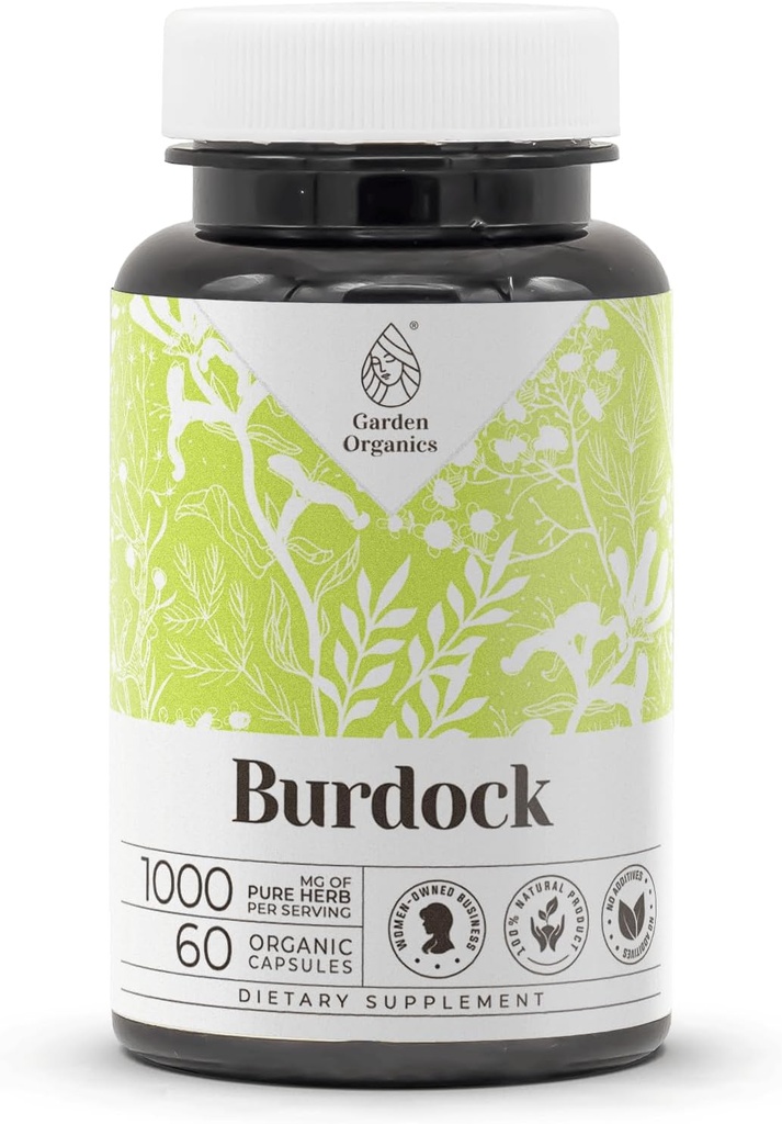 Burdock 60 Capsules | High-Potency Herbal Dietary Supplements | Made with Vegetable Capsules and Burdock (Arctium lappa) Dried Root (60 Count)