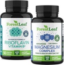 ForestLeaf Riboflavin & Magnesium Migraine Supplement - Riboflavin 400mg for Headache Relief - Ultimate Magnesium Bundle with B2 Vitamin 400mg for Headache Migraine Relief Capsules