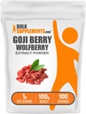 BulkSupplements.com Wolfberry Extract Powder -Goji Berries Supplement, Fruit Powder - Vegan & Gluten Free, 1g per Serving, 100g (3.5 oz) (Pack of 1)
