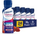 Ensure COMPLETE Strawberry Nutrition Shake, Complete, Balanced Meal Replacement, Ready To Drink, 30g Protein, 25 Vitamins & Minerals, 10 fl oz—24 Pack