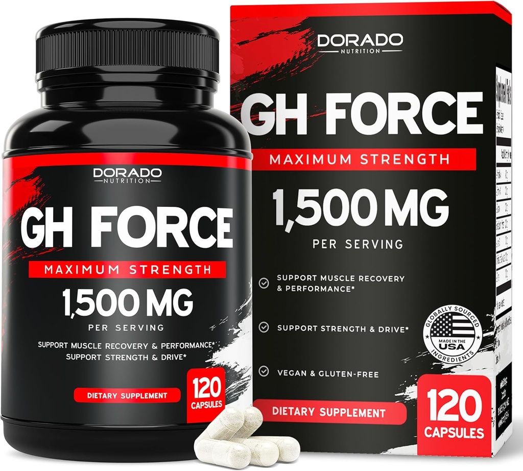 HGH Supplements for Men & Women (120 Count) 1500mg Support Muscle Growth & Healthy Levels of Human Growth Hormone - Promote Healthy Muscle & Recovery for Men Post Workout Supplement - USA Made