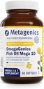 Metagenics OmegaGenics Mega 10 Omega Supplement- with Omega-7, 330 mg EPA & 170 mg DHA for Heart Health*- Sustainably Sourced & No Fishy Aftertaste - Non-GMO & Gluten-Free - 60 Softgels