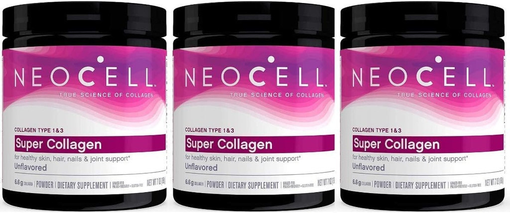 Neocell Super Powder Collagen, Type 1 and 3, 7 Ounce (Pack of 3)
