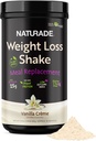 Naturade Weight Loss Shake Meal Replacement, 18 Servings - 25g Plant-Based Protein, CLA, Fiber & 18 Vitamins and Minerals Designed to Curb Cravings and Boost Daily Nutrition - Vanilla Creme