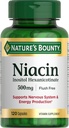 Nature's Bounty Niacin 500mg Flush Free, Cellular Energy Support, Supports Nervous System Health, 120 Capsules