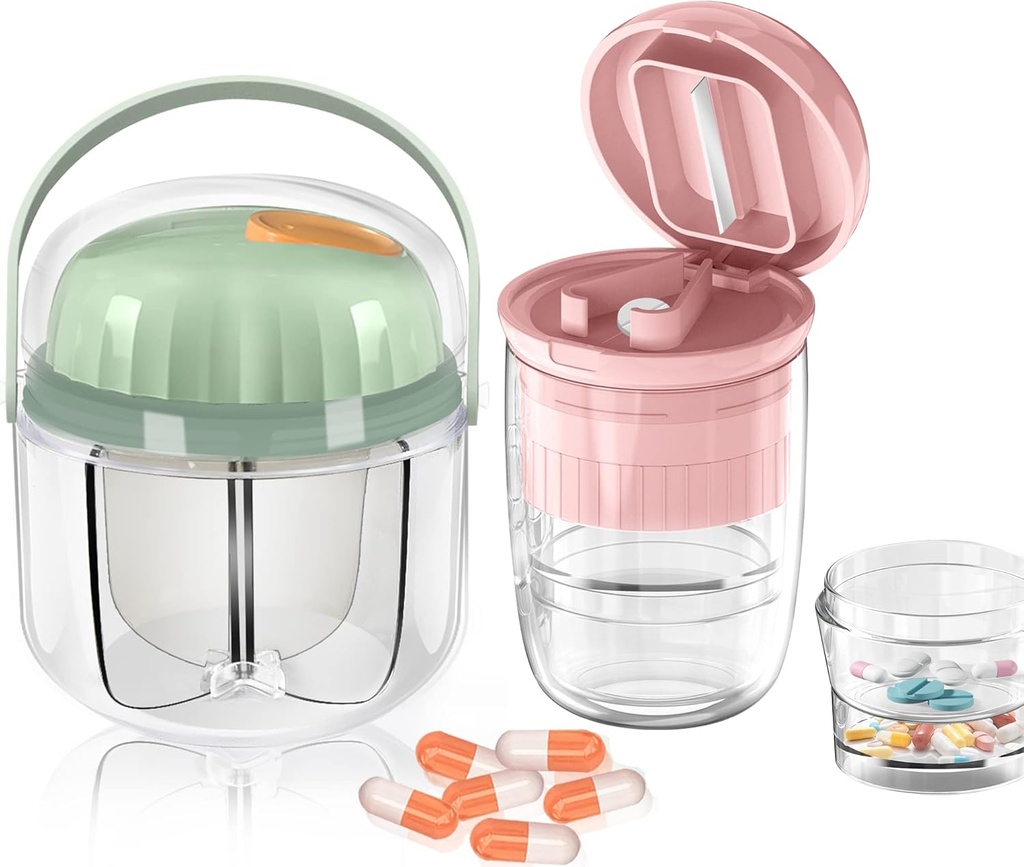 GloDeals Pill Organizer, Pill Crusher, Cutter and Splitter