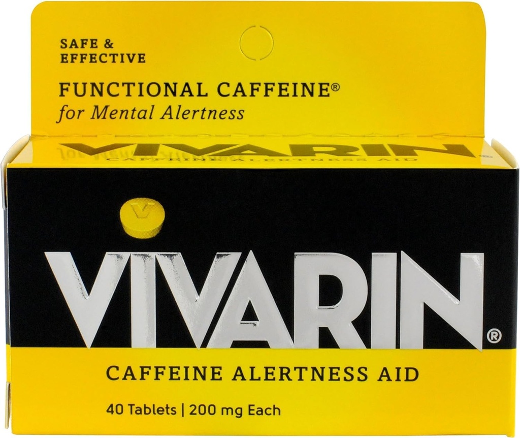 Vivarin Alertness Aid Tablets 40 Count 200mg Tablets (4 Pack)
