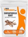 BulkSupplements.com Sarsaparilla Root Extract Powder - Sarsaparilla Supplement, Smilax Sarsaparilla Root - Herbal & Gluten Free, 1g per Serving, 250g (8.8 oz) (Pack of 1)