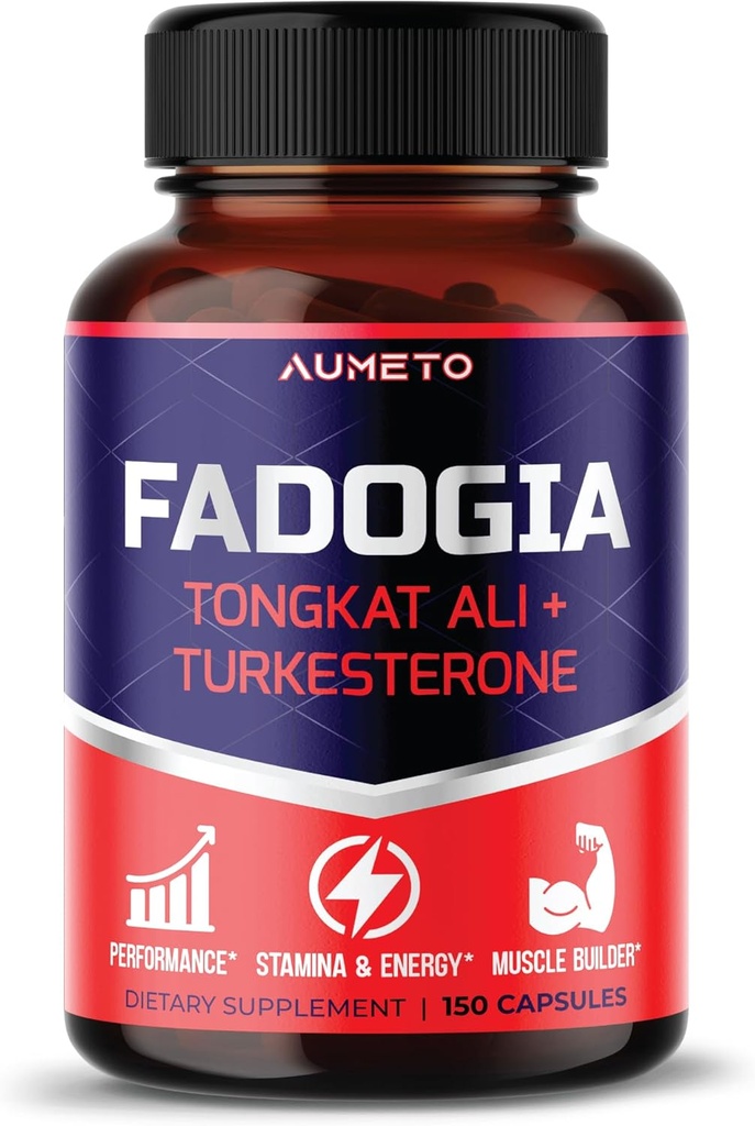 Fadogia Agrestis Supplement with Turkesterone Tongkat Ali Maca Root Panax Ginseng VIT D3 - Male Energy, Strength and Memory Support
