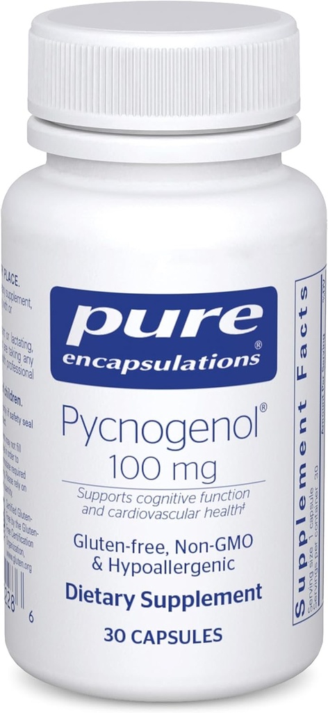 Pure Encapsulations Pycnogenol 100 mg | Hypoallergenic Supplement to Promote Vascular Health and Provide Antioxidant Support | 30 Capsules