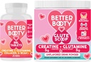 Angry Supplements Better Booty Women's Creatine Combo: BBL Tablets (90ct) w. Creatine, Glutamine, BCAA's, Collagen + Glute Scoop Creatine & Glutamine Unflavored Drink Mix