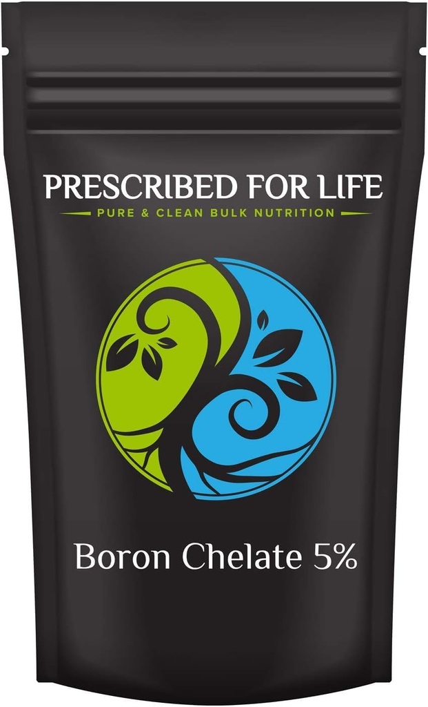 Prescribed for Life Boron Chelate 5% Powder, Natural Boron Supplement for Men and Women, Gluten Free, Vegan, Non GMO (1kg)