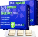 HybridCR Rapid Immune Support Supplement – 4 Day Immunity Supplement - Immune Defense Booster with Echinacea, Ginseng, Andrographis, Zinc, Selenium – Travel Size System Support – 24 Caps, 2 Dose Packs
