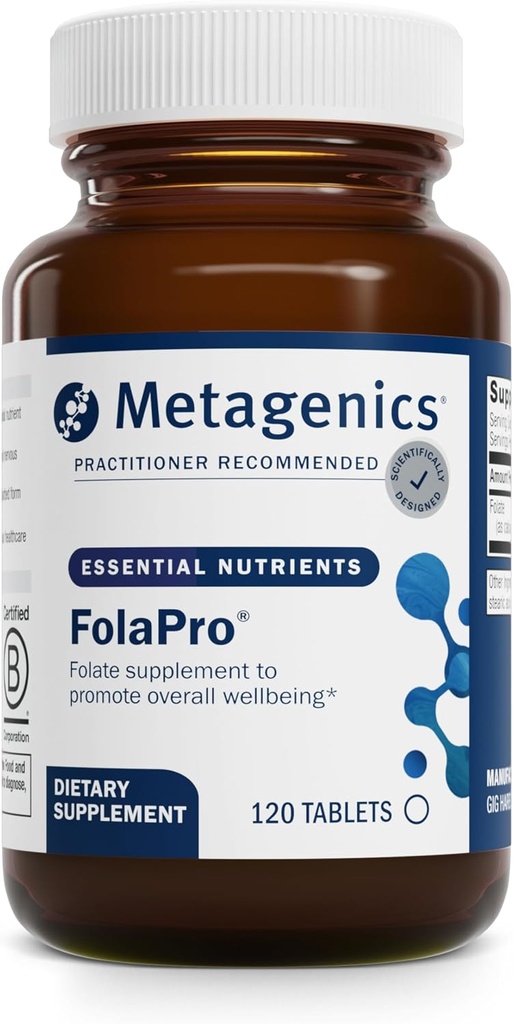 Metagenics FolaPro - L-5-MTHF Folate 1,330 mcg DFE - Supports Methylation, Homocysteine Metabolism & Cellular Health - Non-GMO, Gluten-Free, Vegetarian - 120 Tablets
