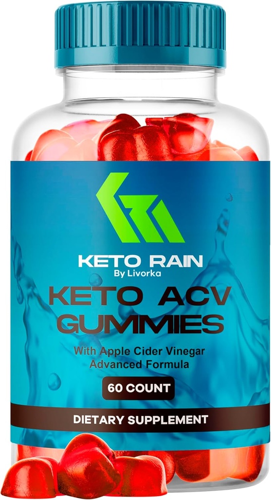 Keto Rain Gummies - Keto Rain Advanced ACV Gummys, Keto Rain ACV Gummy 1050MG - All Natural Keto Rain Apple Cider Vinegar, KetoRain ACV Gummys, 60 Gummies for 1 Month
