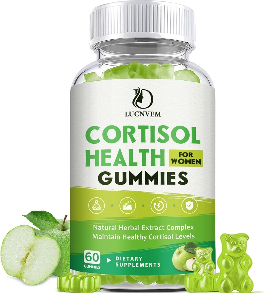 Cortisol Detox for Women Gummies, Cortisol Reducer Detox Manager, Magnesium Ashwagandha Rhodiola Rosea Herbal Complex for Mood/Focus & Sleep, Maintain Healthy Cortisol Levels - 30 Day Vegan Supply