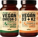 Vegan Omega 3 & Vegan Vitamin D3 + K2 Supplement Bundle - Plant-Based DHA & EPA Fatty Acids, 4000 IU Vitamin D3 and 100mcg Vitamin K2 as Mk7