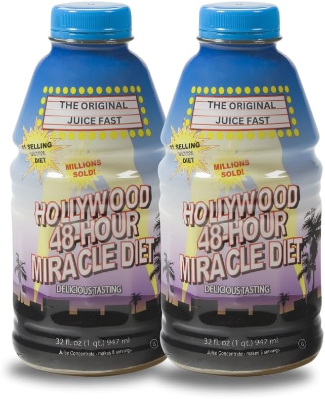 Hollywood Diet - 48-Hour Miracle Fruit Juice Cleanse Diet 2-Pack, Detox Cleanse for Weight Loss & Rejuvenation, Food Replacement, Fast Acting Diet, Weight Loss Drink, 32 Fl. Oz.