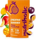 Creatine Monohydrate Gummies for Men and Women - Easy to Digest, Vegan, Gluten-Free, Non-GMO, 1.5g of Creatine per Gummy - 45ct (45 Count, Mango Passionfruit)