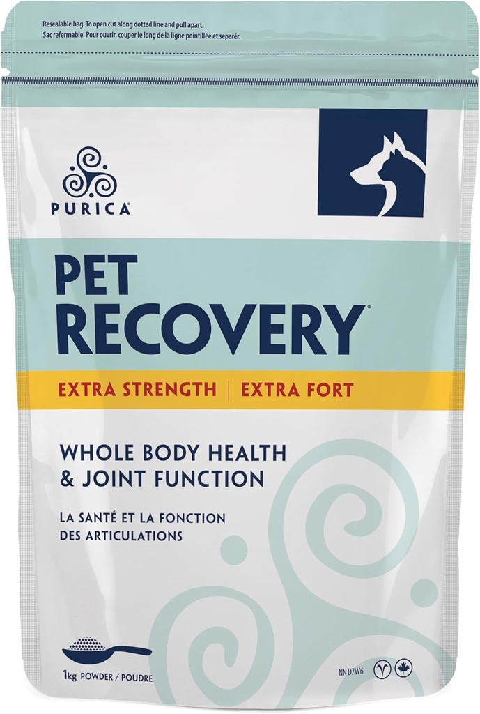 PURICA Pet Recovery Extra Strength - Joint Support for Cats & Dogs - Glucosamine - Vitamins for Joint Health. Suitable for Small & Large Breeds - Transform Your Pet's Well-Being with 1Kg Powder