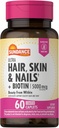 Sundance Hair, Skin & Nails Vitamins | 5000mcg | 60 Coated Caplets | with Biotin and Collagen | Non-GMO & Gluten Free Supplement