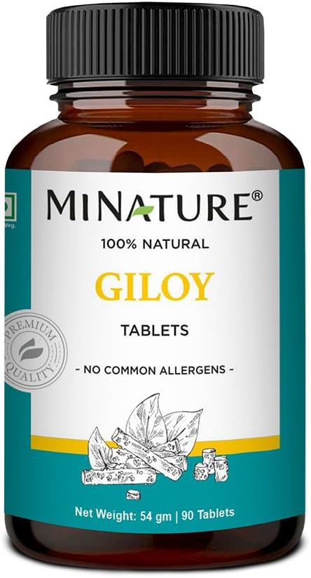 minature Giloy 90 Tablets | 1000 mg | 45 Days Supply | 100% Natural Giloy/Guduchi | Vegan | from India