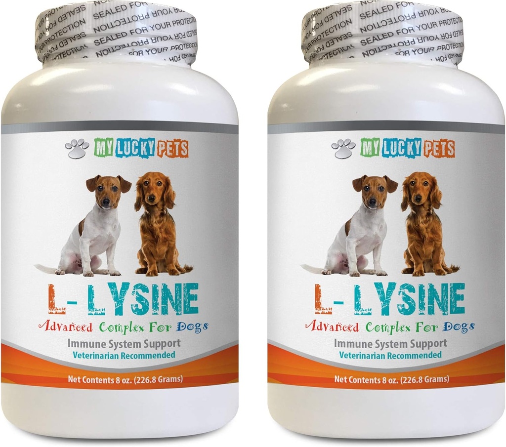 Dog Immune Treats - Dog LYSINE Powder - Pure Powder Form - Immune System Support - Vet Recommended - l-lysine for Dogs - 2 Bottle (16oz 453.6 Grams)