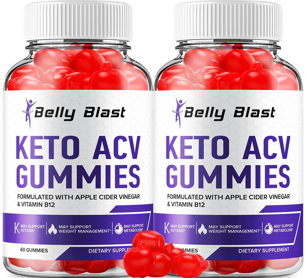 (2 Pack) Belly Blast Keto ACV Gummies - Advanced Formula Belly Blast Keto Plus ACV Gummies Apple Cider Vinegar, Weight Management, BellyBlast ACV Dietary Supplement Reviews Men Women (120 Gummies)