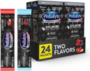 Pedialyte AdvancedCare Plus Electrolyte Powder, Has 33% More Electrolytes and PreActiv Prebiotics, Variety Pack: Berry Frost and Strawberry Freeze, 24 Powder Packets