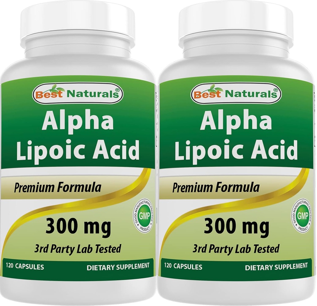 Best Naturals Alpha Lipoic Acid 300 mg 120 Capsules (120 Count (Pack of 2))