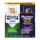 Maximum Strength Mucinex FastMax DM Max & Mucinex Nightshift Cold & Flu Liquid (2 x 6 fl. oz.) Thins & Loosens Mucus, Relieves Cough & Chest Congestion, Pain, Fever, Sneezing, Sore Throat, Runny Nose