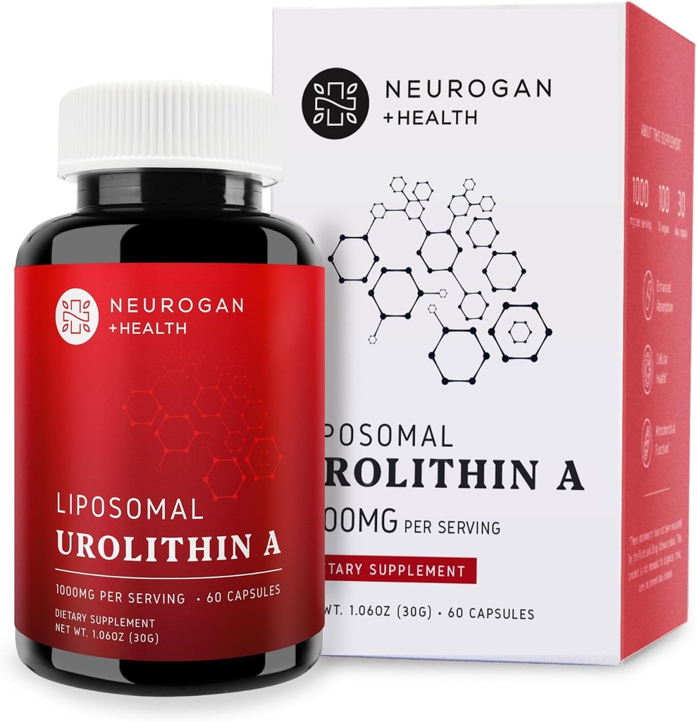 Neurogan Liposomal Urolithin A Capsules - Liposomal Techology for Consistency Cellular Health Post Biotic Supplement for Gut Wellness - Take 2 Daily (60 Capsules, 1000mg Total Serving)