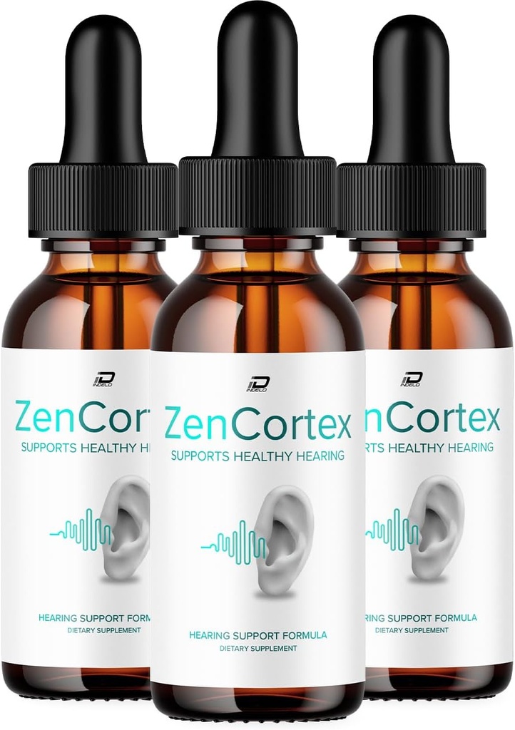 ZenCortex Tinnitus Ear Drops - ZenCortex 24, Zen Cortex Liquid Drops, ZenCortex Reviews, ZenCortex Drops for Ear Relief (3 Pack - 3 Month Supply)