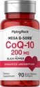 Piping Rock CoQ10 200mg Softgels | 90 Count | Supplement for Women and Men | with Black Pepper Extract | Non-GMO, Gluten Free